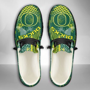NCAA Oregon Ducks Hey Dude Shoes Wally Lace Up Loafers Moccasin Slippers HDS3162