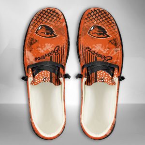 NCAA Oregon State Beavers Hey Dude Shoes Wally Lace Up Loafers Moccasin Slippers HDS1048