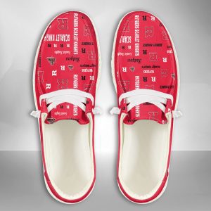 NCAA Rutgers Scarlet Knights Hey Dude Shoes Wally Lace Up Loafers Moccasin Slippers HDS1910
