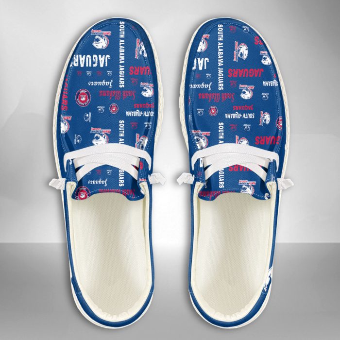 NCAA South Alabama Jaguars Hey Dude Shoes Wally Lace Up Loafers Moccasin Slippers HDS2054