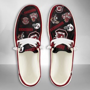 NCAA South Carolina Gamecocks Hey Dude Shoes Wally Lace Up Loafers Moccasin Slippers HDS2418