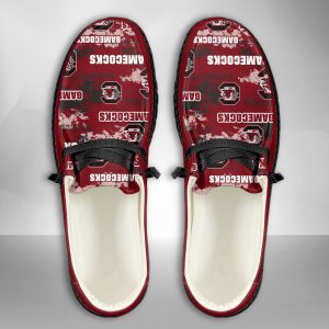 NCAA South Carolina Gamecocks Hey Dude Shoes Wally Lace Up Loafers Moccasin Slippers HDS2678
