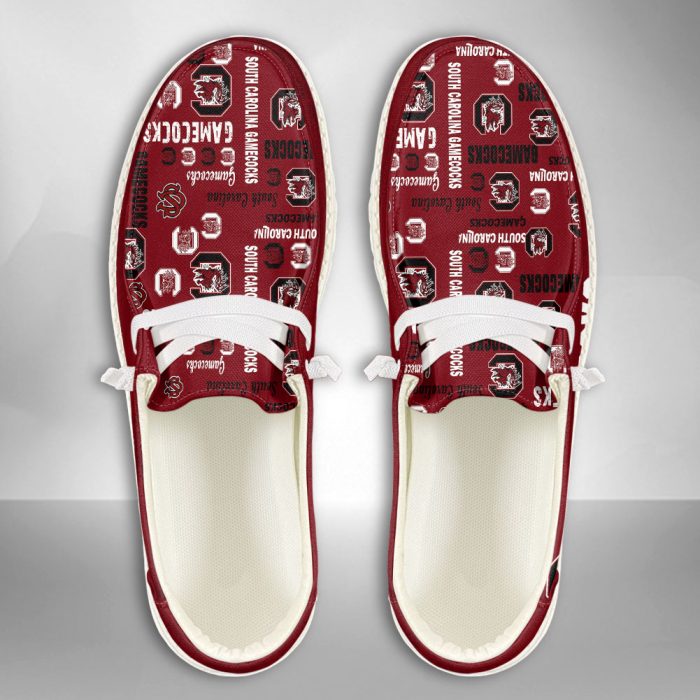 NCAA South Carolina Gamecocks Hey Dude Shoes Wally Lace Up Loafers Moccasin Slippers HDS2858