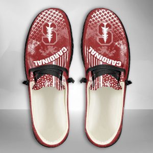 NCAA Stanford Cardinal Hey Dude Shoes Wally Lace Up Loafers Moccasin Slippers HDS3085