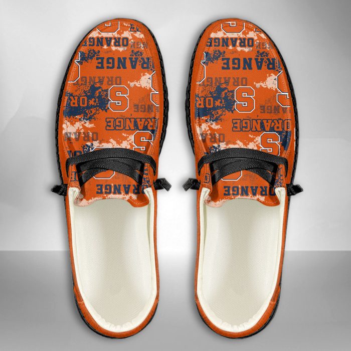 NCAA Syracuse Orange Hey Dude Shoes Wally Lace Up Loafers Moccasin Slippers HDS1660