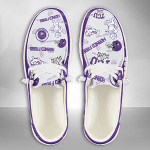 NCAA TCU Horned Frogs Hey Dude Shoes Wally Lace Up Loafers Moccasin Slippers HDS1992