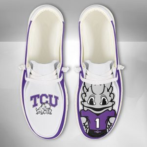 NCAA TCU Horned Frogs Hey Dude Shoes Wally Lace Up Loafers Moccasin Slippers HDS2503