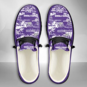 NCAA TCU Horned Frogs Hey Dude Shoes Wally Lace Up Loafers Moccasin Slippers HDS2659