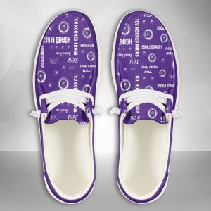 NCAA TCU Horned Frogs Hey Dude Shoes Wally Lace Up Loafers Moccasin Slippers HDS2854