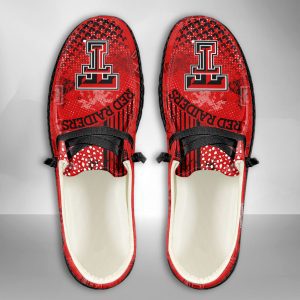 NCAA Texas Tech Red Raiders Hey Dude Shoes Wally Lace Up Loafers Moccasin Slippers HDS1473
