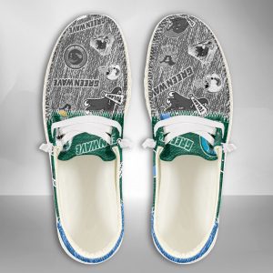 NCAA Tulane Green Wave Hey Dude Shoes Wally Lace Up Loafers Moccasin Slippers HDS1520