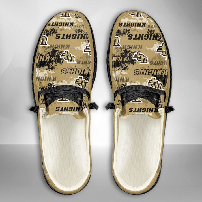 NCAA UCF Knights Hey Dude Shoes Wally Lace Up Loafers Moccasin Slippers HDS2588