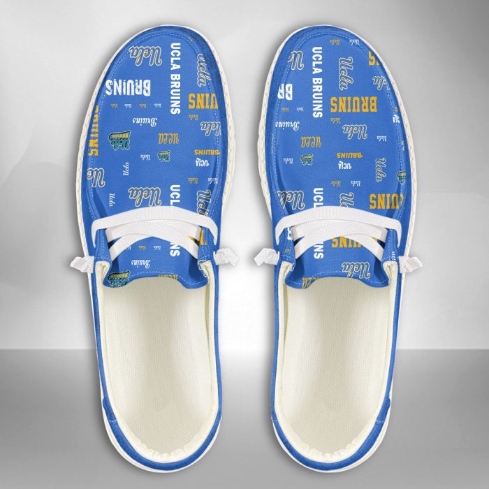 NCAA UCLA Bruins Hey Dude Shoes Wally Lace Up Loafers Moccasin Slippers HDS1905