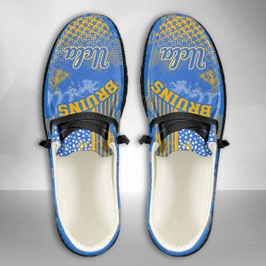 NCAA UCLA Bruins Hey Dude Shoes Wally Lace Up Loafers Moccasin Slippers HDS2220