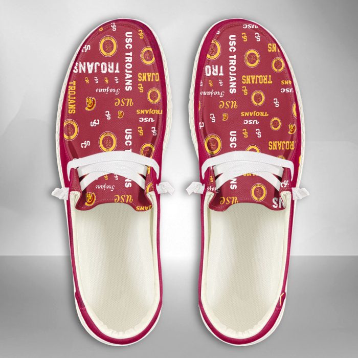 NCAA USC Trojans Hey Dude Shoes Wally Lace Up Loafers Moccasin Slippers HDS2111