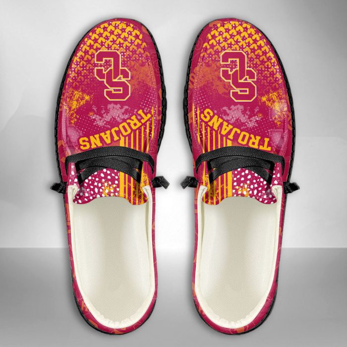 NCAA USC Trojans Hey Dude Shoes Wally Lace Up Loafers Moccasin Slippers HDS2442
