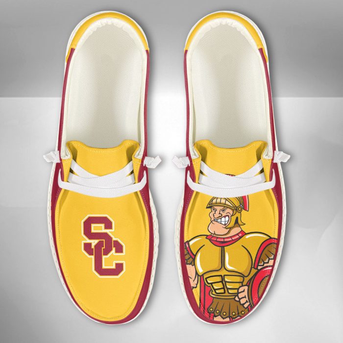 NCAA USC Trojans Hey Dude Shoes Wally Lace Up Loafers Moccasin Slippers HDS2498