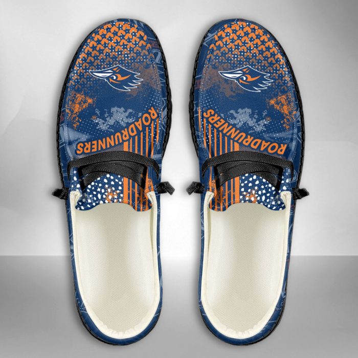 NCAA UTSA Roadrunners Hey Dude Shoes Wally Lace Up Loafers Moccasin Slippers HDS3025