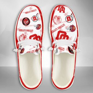 NCAA Utah Utes Hey Dude Shoes Wally Lace Up Loafers Moccasin Slippers HDS1991