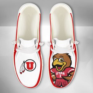 NCAA Utah Utes Hey Dude Shoes Wally Lace Up Loafers Moccasin Slippers HDS2493