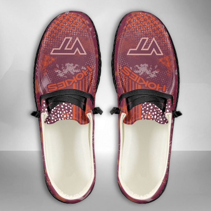 NCAA Virginia Tech Hokies Hey Dude Shoes Wally Lace Up Loafers Moccasin Slippers HDS1285