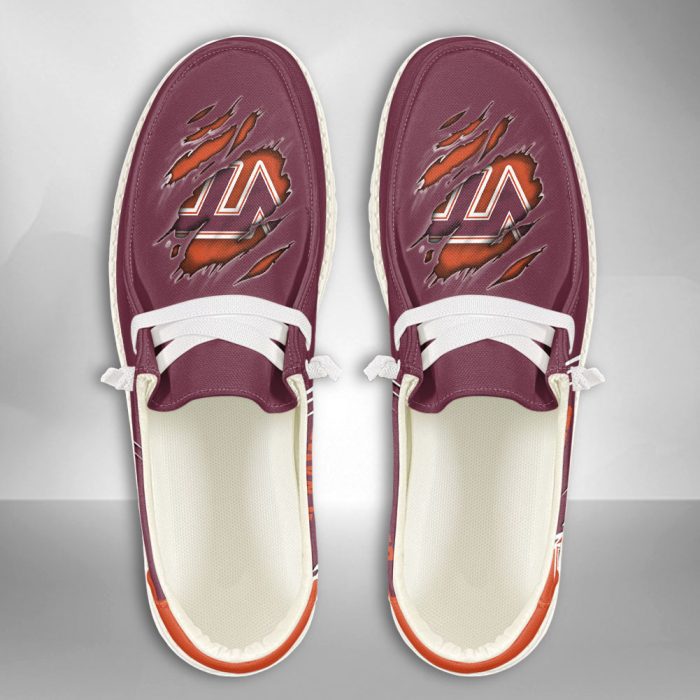 NCAA Virginia Tech Hokies Hey Dude Shoes Wally Lace Up Loafers Moccasin Slippers HDS1372