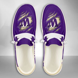 NCAA Washington Huskies Hey Dude Shoes Wally Lace Up Loafers Moccasin Slippers HDS1371