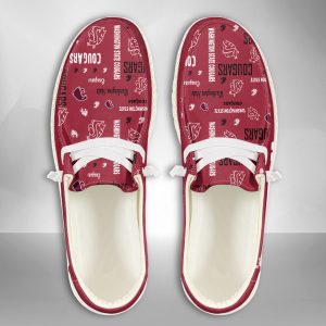 NCAA Washington State Cougars Hey Dude Shoes Wally Lace Up Loafers Moccasin Slippers HDS2830