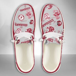 NCAA Washington State Cougars Hey Dude Shoes Wally Lace Up Loafers Moccasin Slippers HDS3106