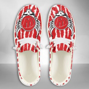 NCAA Wisconsin Badgers Hey Dude Shoes Wally Lace Up Loafers Moccasin Slippers HDS1249