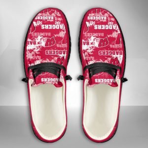 NCAA Wisconsin Badgers Hey Dude Shoes Wally Lace Up Loafers Moccasin Slippers HDS1568