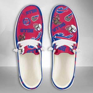 NFL Buffalo Bills Hey Dude Shoes Wally Lace Up Loafers Moccasin Slippers HDS2595