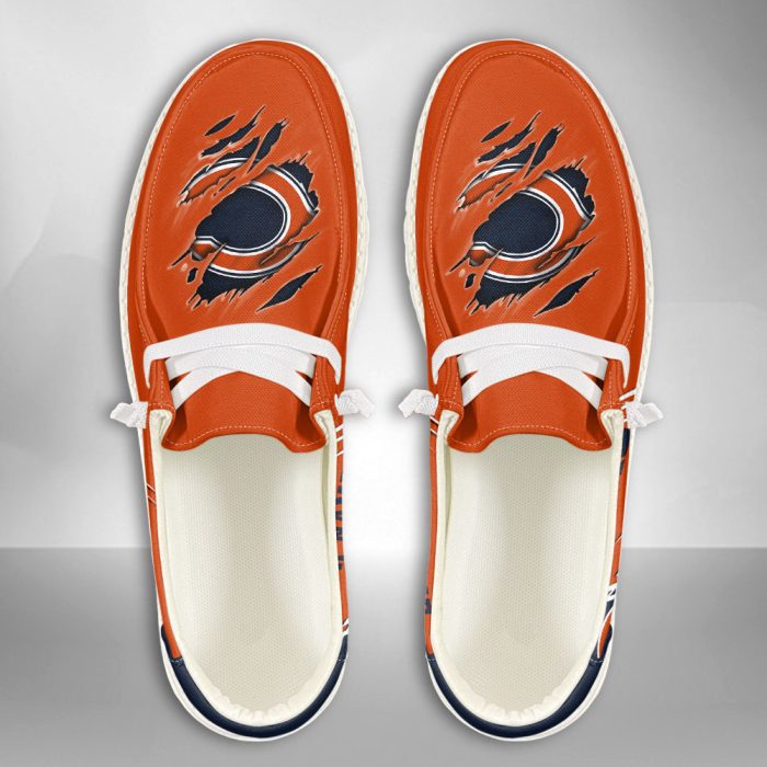NFL Chicago Bears Hey Dude Shoes Wally Lace Up Loafers Moccasin Slippers HDS1159