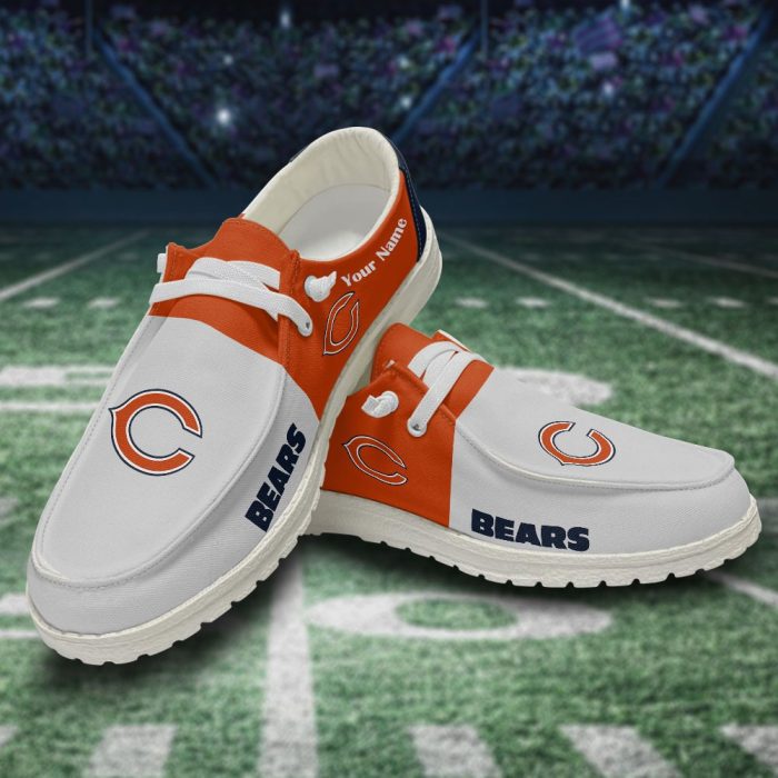 NFL Chicago Bears Hey Dude Shoes Wally Lace Up Loafers Moccasin Slippers HDS1637