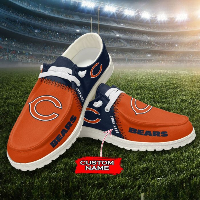 NFL Chicago Bears Hey Dude Shoes Wally Lace Up Loafers Moccasin Slippers HDS1696