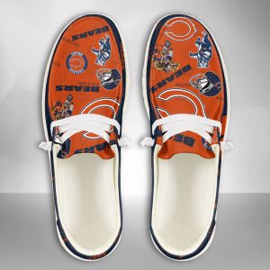 NFL Chicago Bears Hey Dude Shoes Wally Lace Up Loafers Moccasin Slippers HDS2295