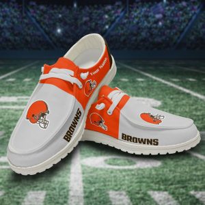 NFL Cleveland Browns Hey Dude Shoes Wally Lace Up Loafers Moccasin Slippers HDS1271