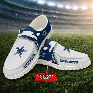 NFL Dallas Cowboys Hey Dude Shoes Wally Lace Up Loafers Moccasin Slippers HDS1067