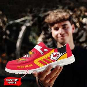 NFL Kansas City Chiefs Hey Dude Shoes Wally Lace Up Loafers Moccasin Slippers HDS1056