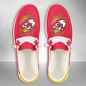 NFL Kansas City Chiefs Hey Dude Shoes Wally Lace Up Loafers Moccasin Slippers HDS1145