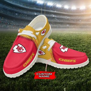 NFL Kansas City Chiefs Hey Dude Shoes Wally Lace Up Loafers Moccasin Slippers HDS1182