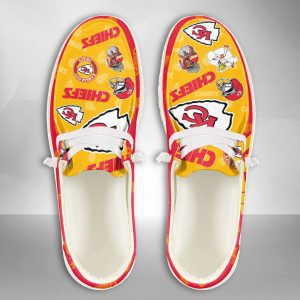 NFL Kansas City Chiefs Hey Dude Shoes Wally Lace Up Loafers Moccasin Slippers HDS2279