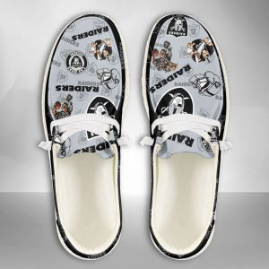 NFL Las Vegas Raiders Hey Dude Shoes Wally Lace Up Loafers Moccasin Slippers HDS1301