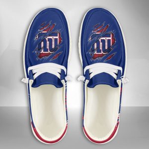NFL New York Giants Hey Dude Shoes Wally Lace Up Loafers Moccasin Slippers HDS1136
