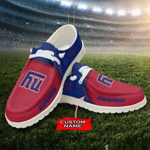 NFL New York Giants Hey Dude Shoes Wally Lace Up Loafers Moccasin Slippers HDS1709