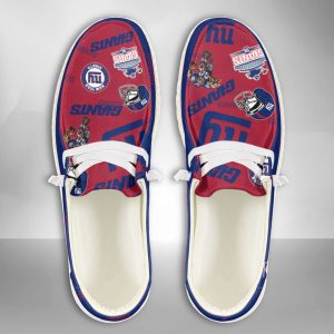 NFL New York Giants Hey Dude Shoes Wally Lace Up Loafers Moccasin Slippers HDS1882