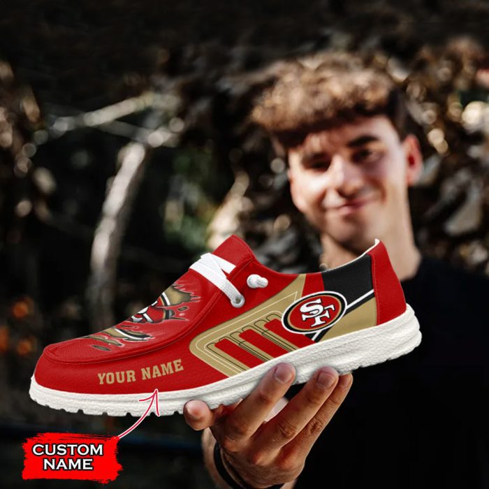 NFL San Francisco 49ers Hey Dude Shoes Wally Lace Up Loafers Moccasin Slippers HDS1040