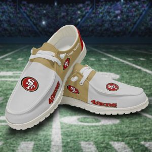 NFL San Francisco 49ers Hey Dude Shoes Wally Lace Up Loafers Moccasin Slippers HDS1256