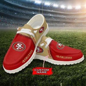 NFL San Francisco 49ers Hey Dude Shoes Wally Lace Up Loafers Moccasin Slippers HDS1714