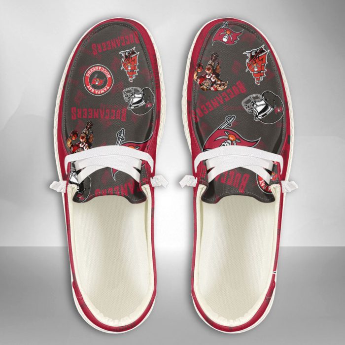 NFL Tampa Bay Buccaneers Hey Dude Shoes Wally Lace Up Loafers Moccasin Slippers HDS2732